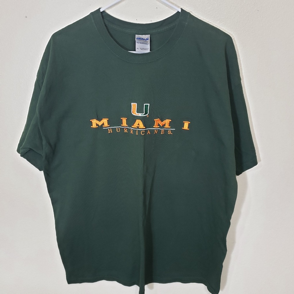 Miami Hurricanes Tee on Gildan in XL
